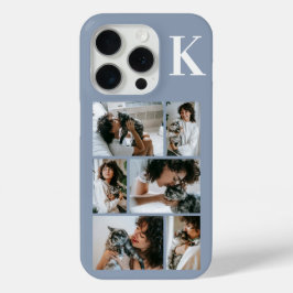 モダンな6匹のペットの写真 ダスティブルー iPhone 15 PROケース