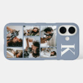モダンな6匹のペットの写真 ダスティブルー Case-Mate iPhoneケース (裏面 (横))