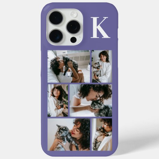 モダンな6匹のペットの写真 紫 Case-Mate iPhoneケース (裏面)