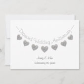 モダンな60周年ダイヤモンド結婚記念日招待状 招待状 (裏面)