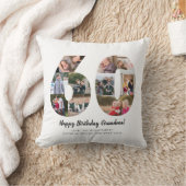 モダンな60周年記念写真コラージュ オーダーメイド グリーティング クッション (ブランケット)