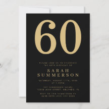 モダンな60歳のブラックゴールド60歳の誕生日パーティー