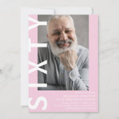 モダンな60歳の誕生日パーティー招待状 招待状 (正面)