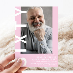 モダンな60歳の誕生日パーティー招待状 招待状