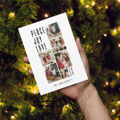 モダンな7枚の写真コラージュ クリスマス ホリデーカード