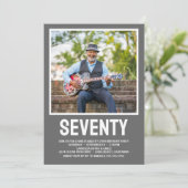 モダンな70歳の誕生日パーティーの写真 招待状 (スタンド正面)