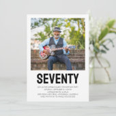 モダンな70歳の誕生日パーティーの写真 招待状 (スタンド正面)