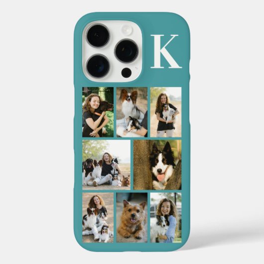 モダンな8匹のペットの写真 ターコイズブルー Case-Mate iPhoneケース (裏面)