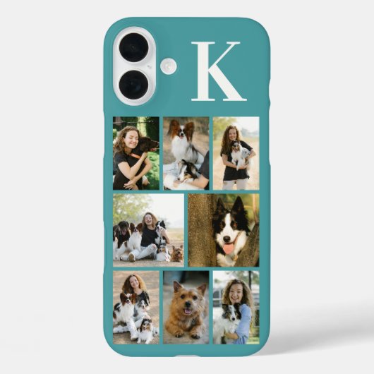 モダンな8匹のペットの写真 ターコイズブルー Case-Mate iPhoneケース (裏面)