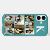 モダンな8匹のペットの写真 ターコイズブルー Case-Mate iPhoneケース (裏面 (横))