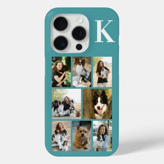 モダンな8匹のペットの写真 ターコイズブルー Case-Mate iPhoneケース (裏面)