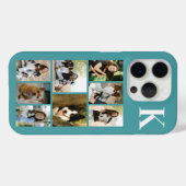 モダンな8匹のペットの写真 ターコイズブルー Case-Mate iPhoneケース (裏面 (横))