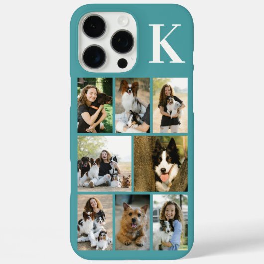 モダンな8匹のペットの写真 ターコイズブルー Case-Mate iPhoneケース (裏面)