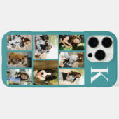 モダンな8匹のペットの写真 ターコイズブルー Case-Mate iPhoneケース (裏面 (横))
