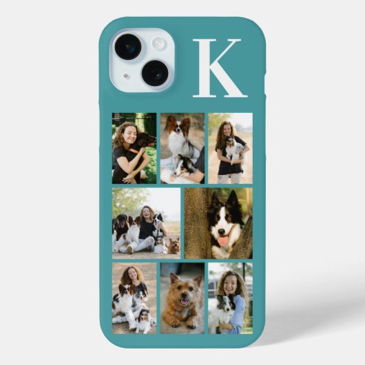 モダンな8匹のペットの写真 ターコイズブルー Case-Mate iPhoneケース (裏面)
