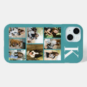 モダンな8匹のペットの写真 ターコイズブルー Case-Mate iPhoneケース (裏面 (横))