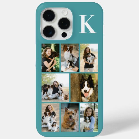 モダンな8匹のペットの写真 ターコイズブルー Case-Mate iPhoneケース (裏面)