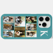 モダンな8匹のペットの写真 ターコイズブルー Case-Mate iPhoneケース (裏面 (横))