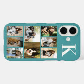 モダンな8匹のペットの写真 ターコイズブルー Case-Mate iPhoneケース (裏面 (横))