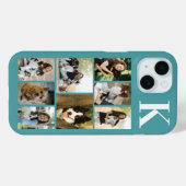 モダンな8匹のペットの写真 ターコイズブルー Case-Mate iPhoneケース (裏面 (横))