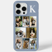 モダンな8匹のペットの写真 ダスティブルー Case-Mate iPhoneケース (裏面)