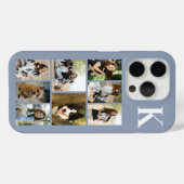 モダンな8匹のペットの写真 ダスティブルー Case-Mate iPhoneケース (裏面 (横))