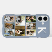 モダンな8匹のペットの写真 ダスティブルー Case-Mate iPhoneケース (裏面 (横))