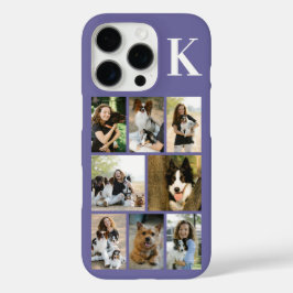 モダンな8匹のペットの写真 パープル iPhone 16 PROケース
