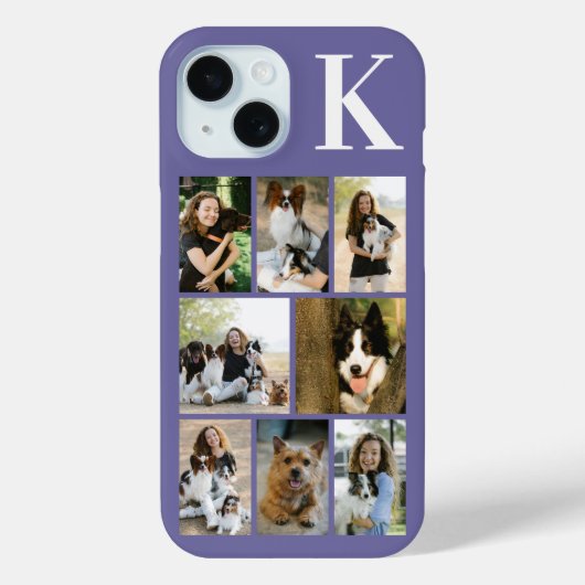 モダンな8匹のペットの写真 パープル Case-Mate iPhoneケース (裏面)