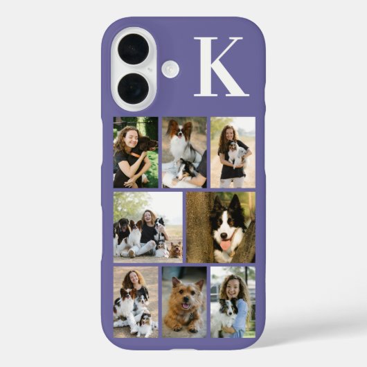 モダンな8匹のペットの写真 パープル Case-Mate iPhoneケース (裏面)