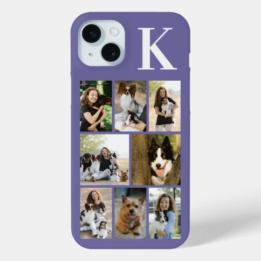 モダンな8匹のペットの写真 パープル Case-Mate iPhoneケース (裏面)