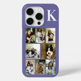モダンな8匹のペットの写真 パープル iPhone 15 PROケース