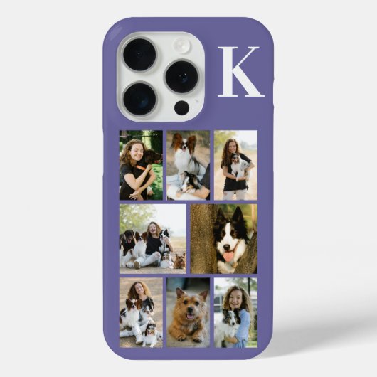 モダンな8匹のペットの写真 パープル Case-Mate iPhoneケース (裏面)