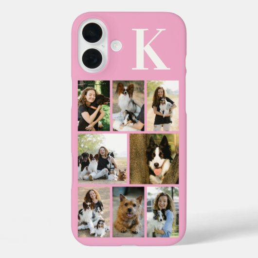 モダンな8匹のペットの写真 ピンク Case-Mate iPhoneケース (裏面)
