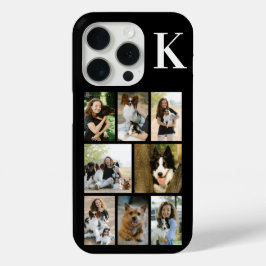 モダンな8匹のペットの写真 ブラック iPhone 15 PROケース