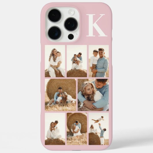 モダンな8枚の写真と淡いピンク Case-Mate iPhoneケース (裏面)