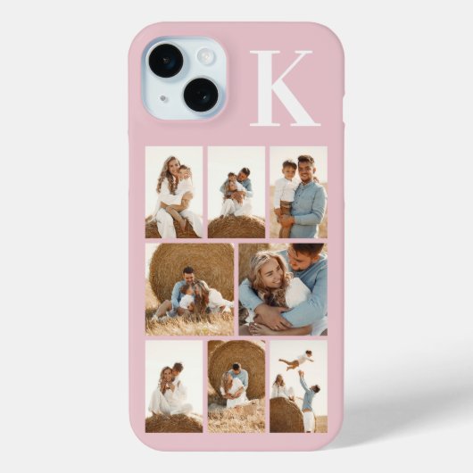 モダンな8枚の写真と淡いピンク Case-Mate iPhoneケース (裏面)