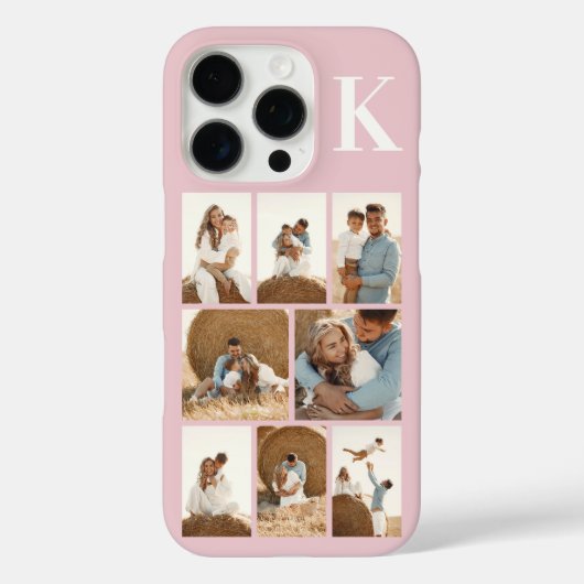 モダンな8枚の写真と淡いピンク Case-Mate iPhoneケース (裏面)