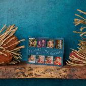 モダンな8枚の写真グリッド ラブユーおじいちゃん ティール フォトプラーク (側面)