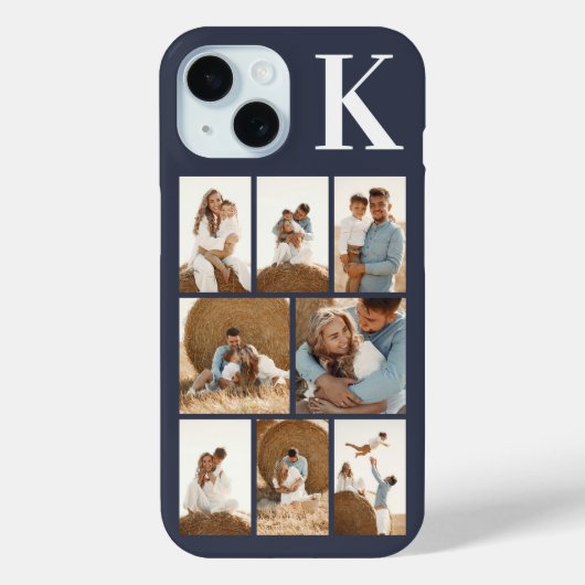 モダンな8枚の写真 グレー Case-Mate iPhoneケース (裏面)