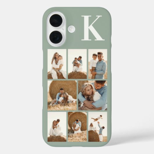 モダンな8枚の写真 セージグリーン Case-Mate iPhoneケース (裏面)
