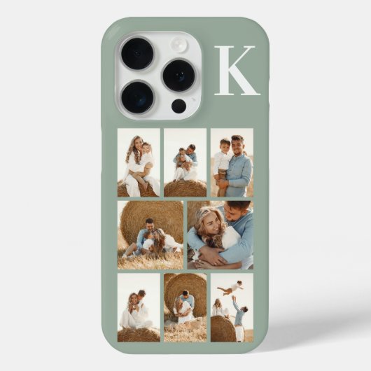モダンな8枚の写真 セージグリーン Case-Mate iPhoneケース (裏面)