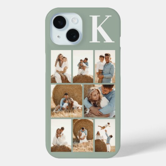 モダンな8枚の写真 セージグリーン Case-Mate iPhoneケース (裏面)