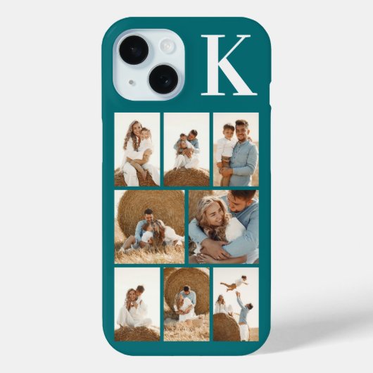 モダンな8枚の写真 ターコイズブルー Case-Mate iPhoneケース (裏面)