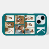 モダンな8枚の写真 ターコイズブルー Case-Mate iPhoneケース (裏面 (横))