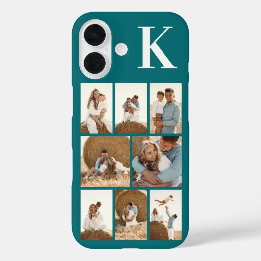モダンな8枚の写真 ターコイズ Case-Mate iPhoneケース (裏面)