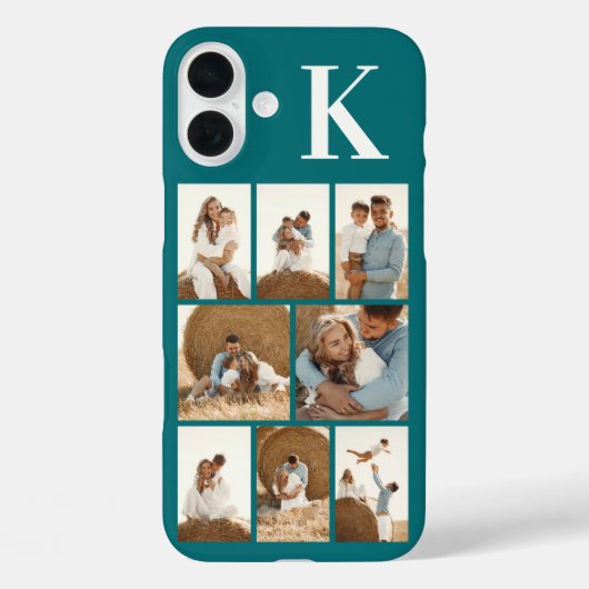 モダンな8枚の写真 ターコイズ Case-Mate iPhoneケース (裏面)