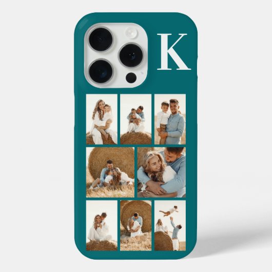 モダンな8枚の写真 ターコイズ Case-Mate iPhoneケース (裏面)