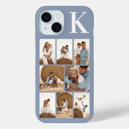 モダンな8枚の写真 ダスティブルー Case-Mate iPhoneケース (裏面)