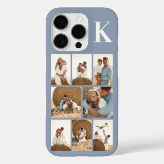 モダンな8枚の写真 ダスティブルー Case-Mate iPhoneケース (裏面)